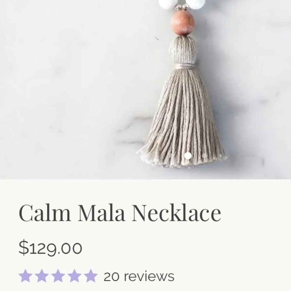 •THE BEAUTIFUL NOMAD• “calm” howlite gemstone mala necklace - Picture 8 of 9